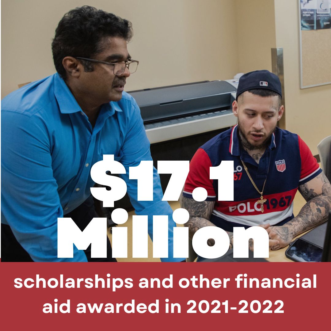 $17.1 million was given out in scholarships and financial aid in the 2021-2022 school year.