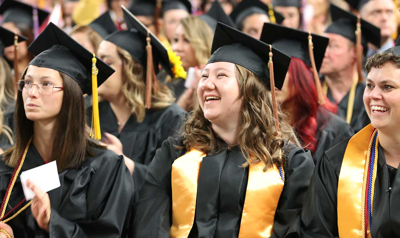Happy faces at graduation ceremony