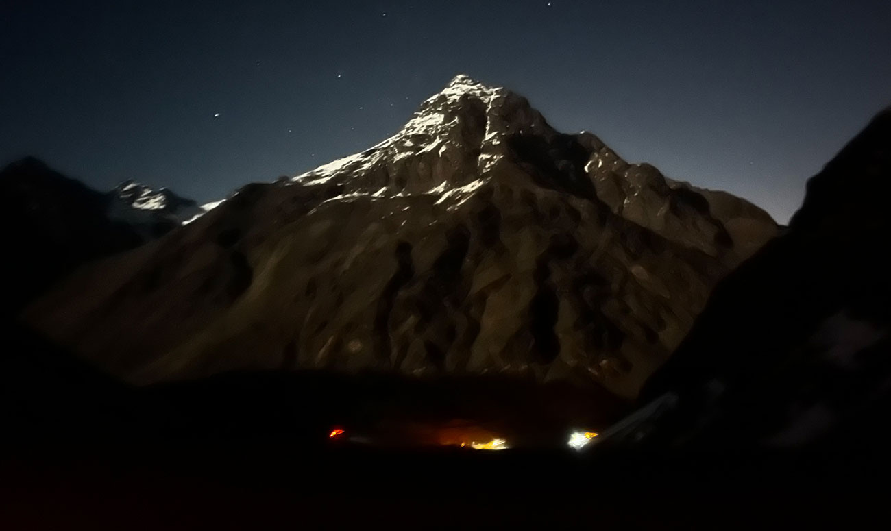 The Andes Mountains at night.