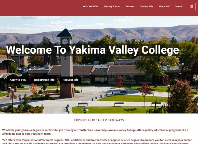 Yakima Valley College homepage