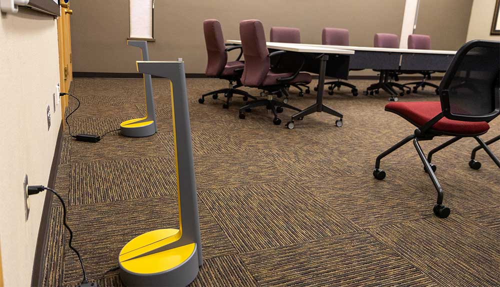 Portable charging stations in Hopf Union Building
