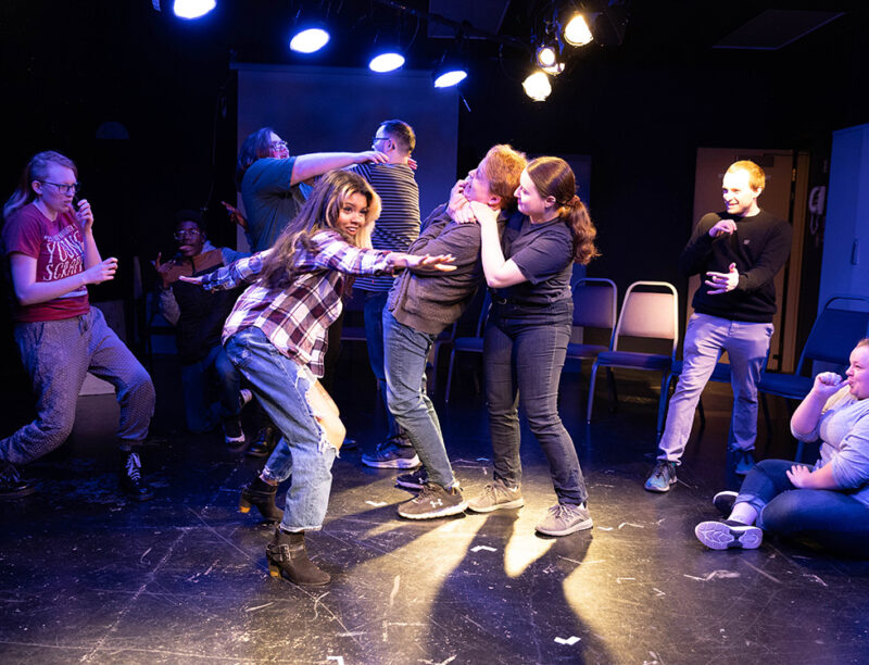 Students from YVC’s Drama department performing improv during the Drama Festival of New Works.