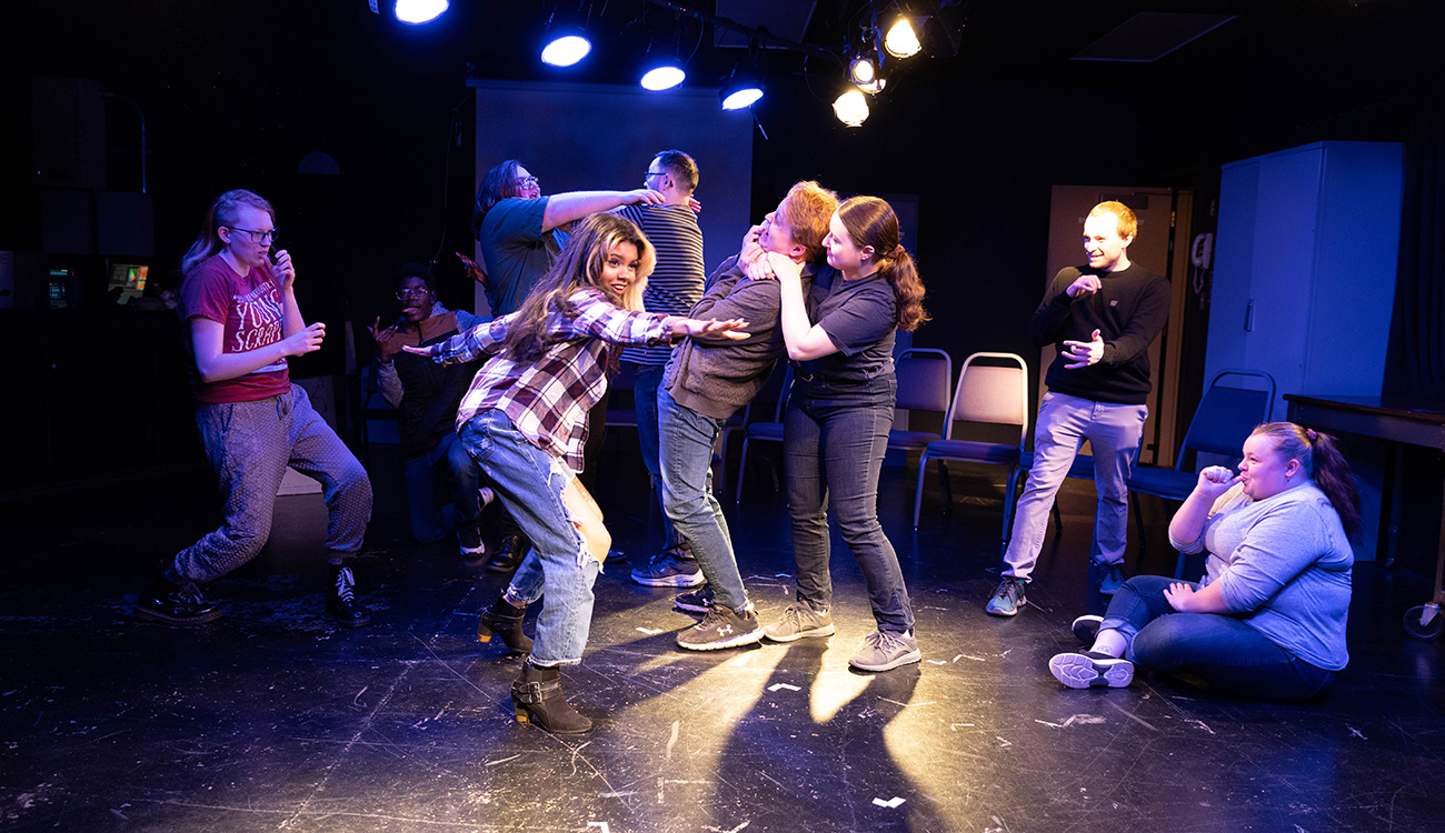 Students from YVC’s Drama department performing improv during the Drama Festival of New Works.