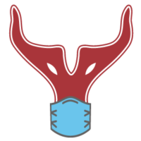 Yak head with surgical mask
