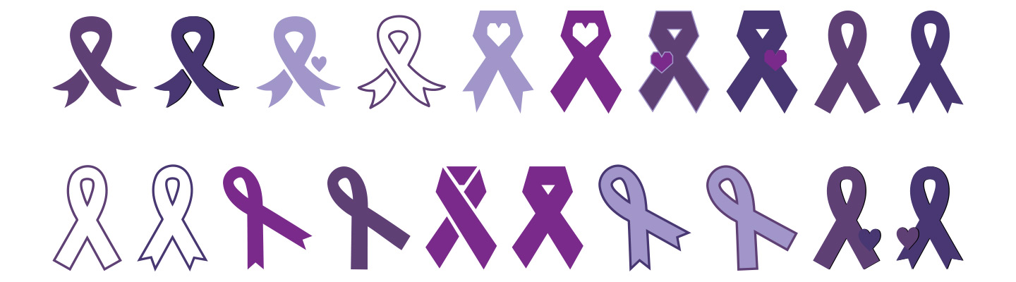 Purple domestic violence awareness ribbons