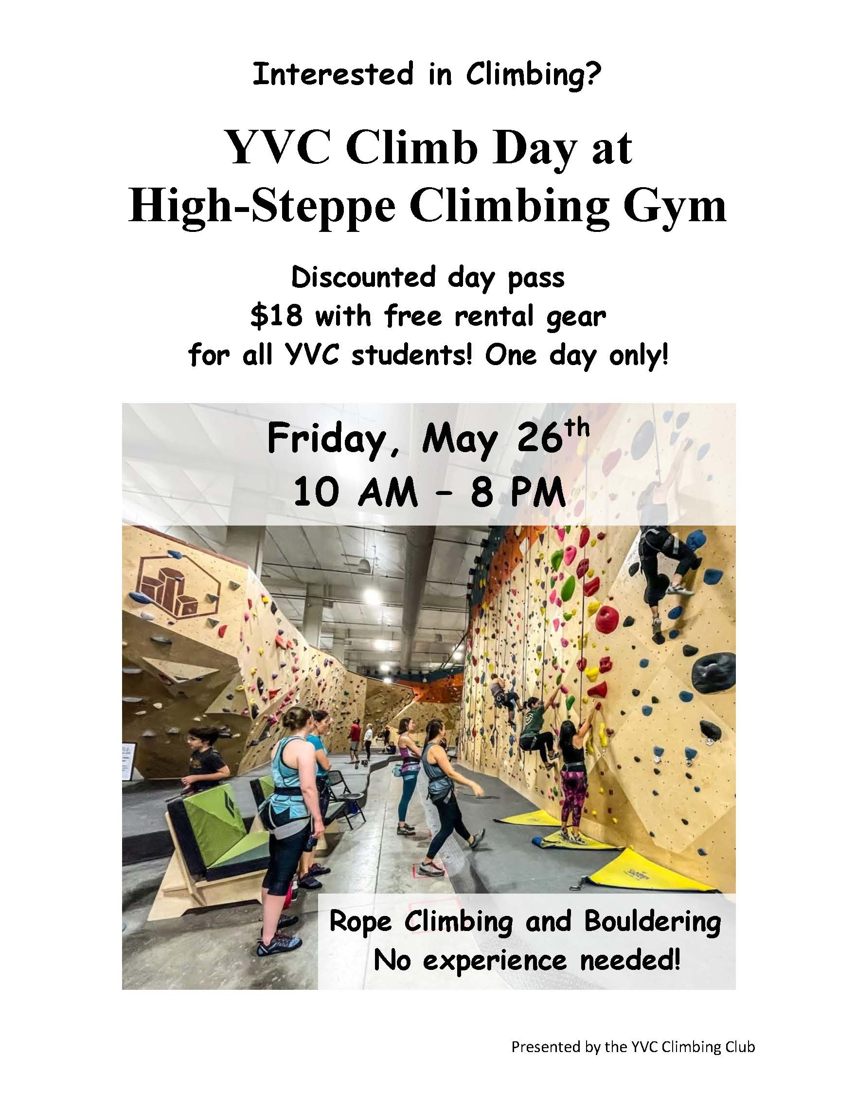 YVC Climbing Day Poster