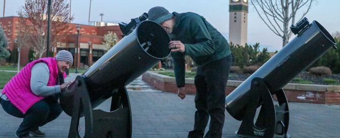 Faculty set up telescopes on Yakima campus